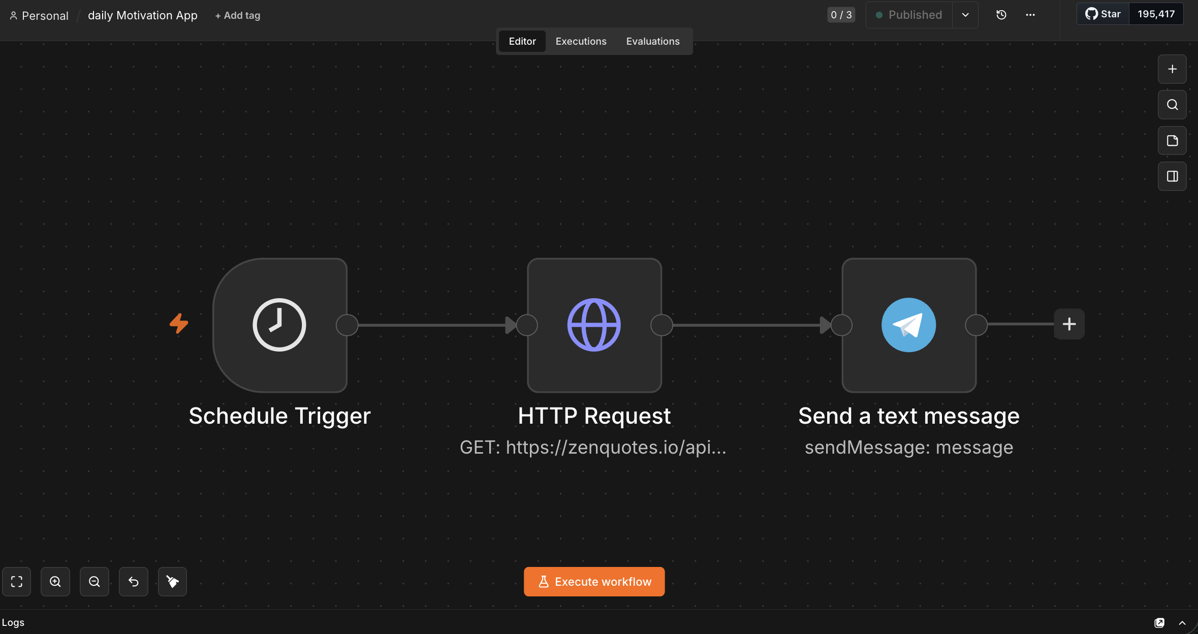 Daily Telegram Motivation Bot workflow